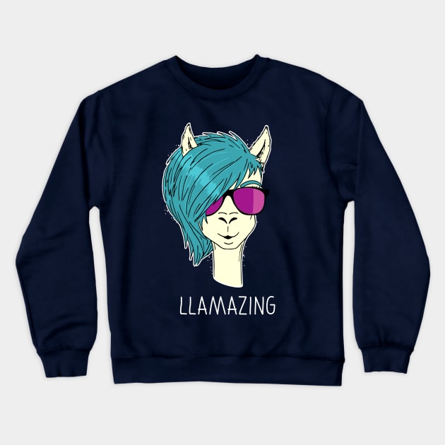 LLAMAZING Crewneck Sweatshirt by hyperactive